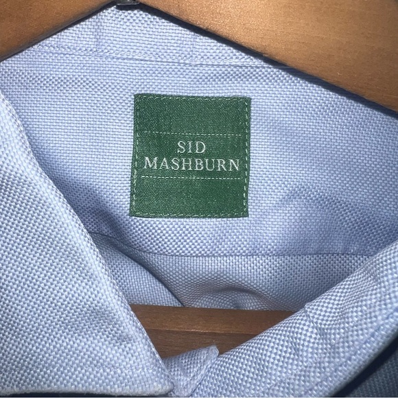 SID MASHBURN Mens DRESS SHIRT BLUE Pinpoint Cotton Chest Size 48" - Picture 8 of 11